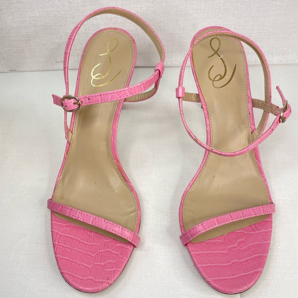 Sam Edelman Doran Strappy Sandal Women Pink Confetti Stiletto Heel 9.5 M (g 118) - Picture 3 of 9